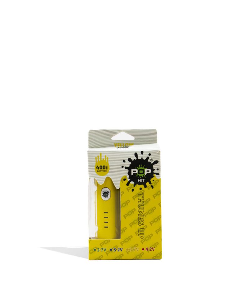 pop hit 400mah vv cartridge vaporizer 10pk yellow packaging