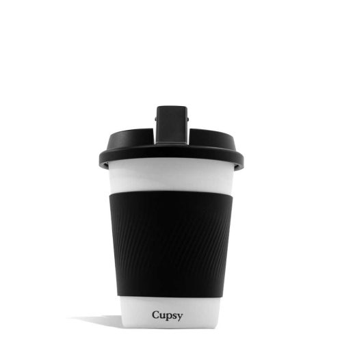 Black White front view Puffco CUPSY Waterpipe on white studio background