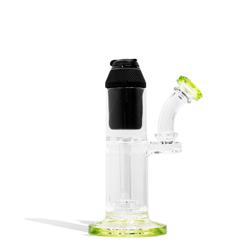 Slime Green Puffco Proxy Custom 7 inch Bubbler With Device Front View on White Background