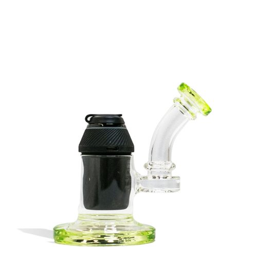 Slime Green Puffco Proxy Custom Sherlock Pipe With Device Front View on White Background