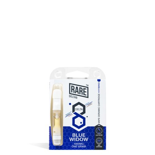 Blue Widow Rare Bar 1g D8 Cartridge on white background