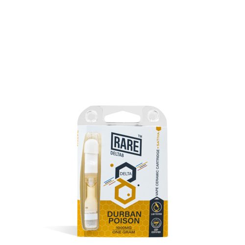 Durban Poison Rare Bar 1g D8 Cartridge on white background