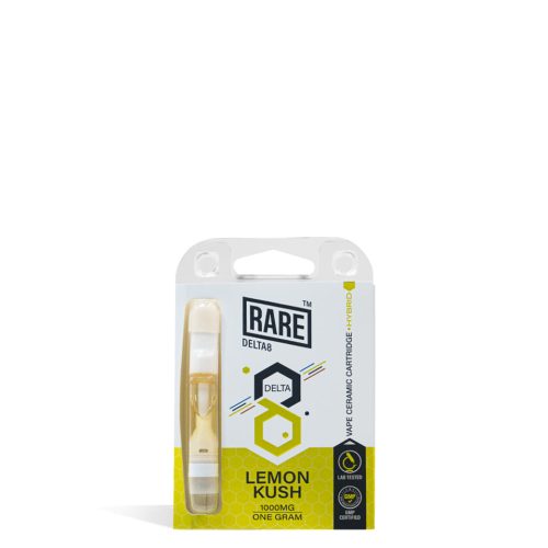 Lemon Kush Rare Bar 1g D8 Cartridge on white background