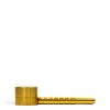 Gold Six Shooter Metal Pipe Front View on White Background