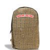 Smell Proof BW Backpack front view checkered pattern on white studio background