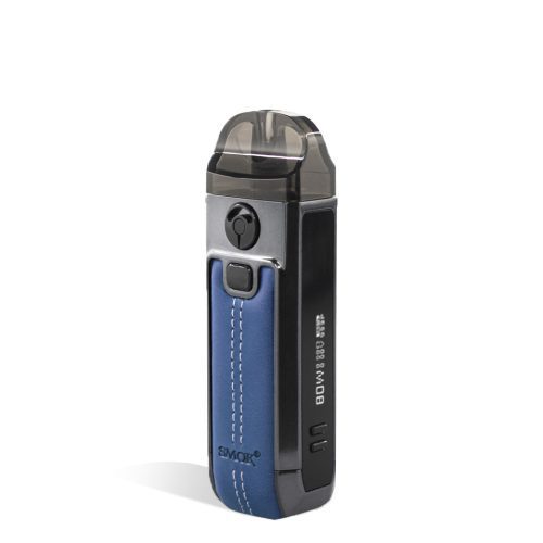 Leather Blue side view SMOK Nord 4 80w Pod Starter Kit on white background