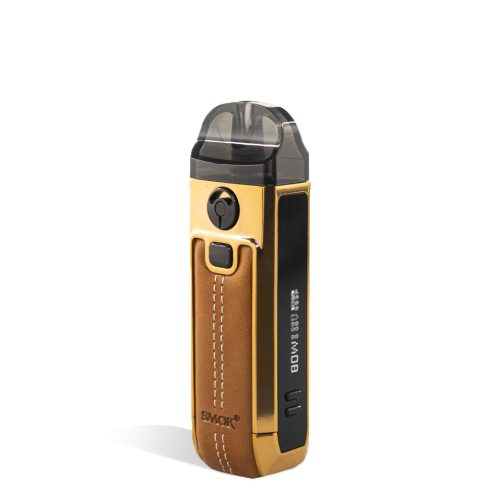 Leather Brown side view SMOK Nord 4 80w Pod Starter Kit on white background