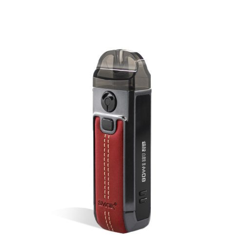 Leather Red side view SMOK Nord 4 80w Pod Starter Kit on white background