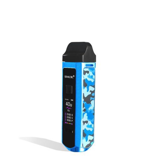 Blue Camouflage SMOK RPM40 Pod Mod Kit side view on white background