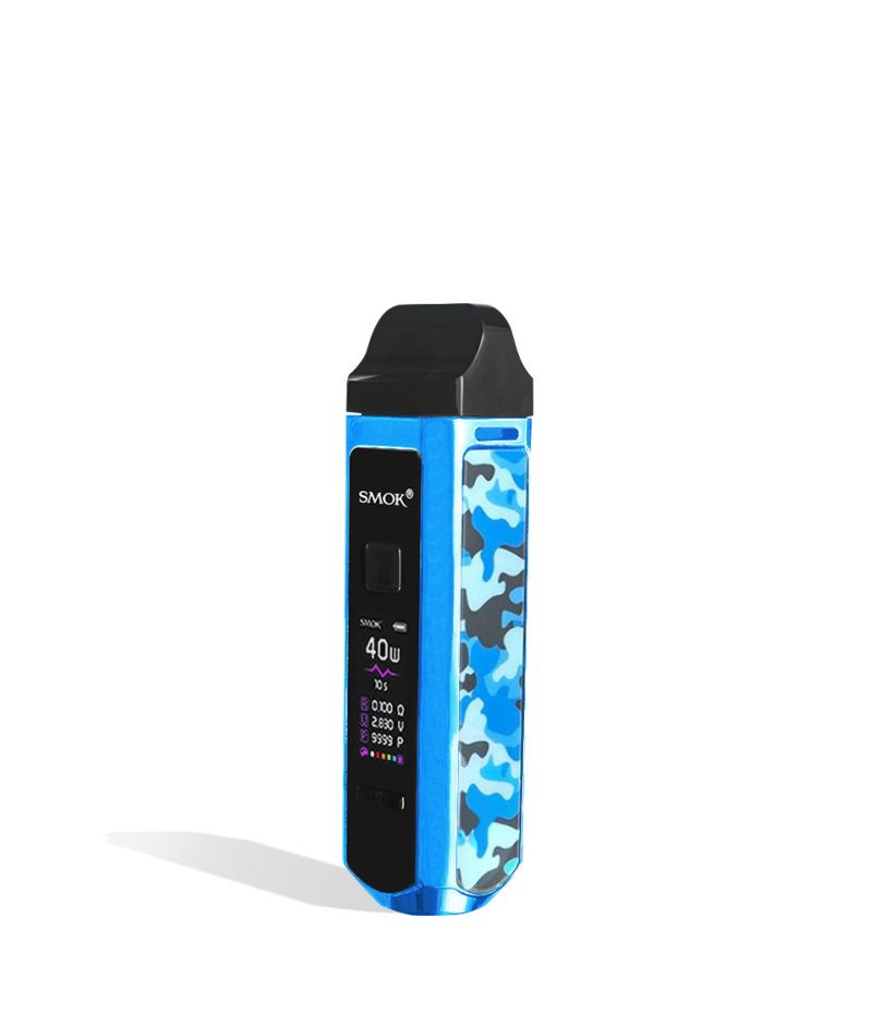 Blue Camouflage SMOK RPM40 Pod Mod Kit side view on white background