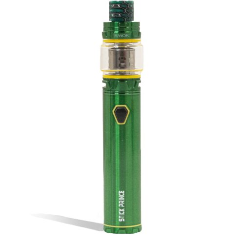 Green SMOK Stick TFV12 Prince Kit on white studio background