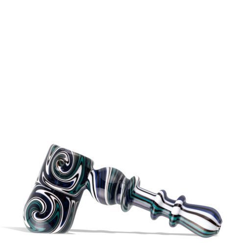 Cosmic Stokes 5 inch Glass Bubbler Hand Pipe on white background