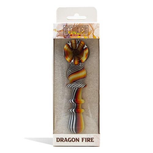 stokes 5 inch glass bubbler dragon fire packaging