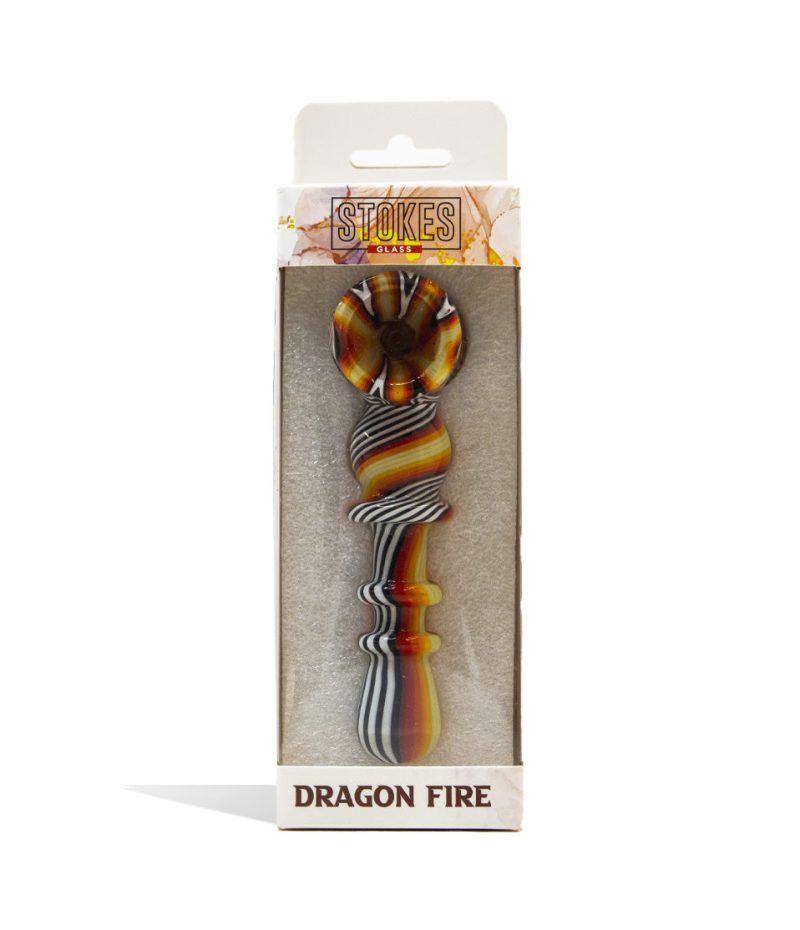 stokes 5 inch glass bubbler dragon fire packaging