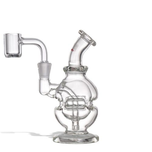 Stokes Fab Egg 5 inch Glass Dab Rig with 10mm Quartz Banger on white background