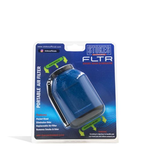 Blue Stokes FLTR Smoke Odor Eliminator with Replaceable Filters Front View on White Background