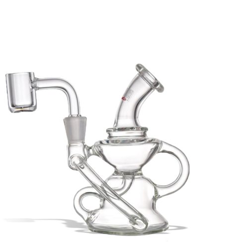 Stokes Gravity 5 inch Glass Dab Rig with 10mm Quartz Banger on white background