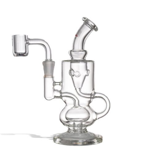 Stokes Pluto 6 inch Glass Dab Rig with 10mm Quartz Banger on white background