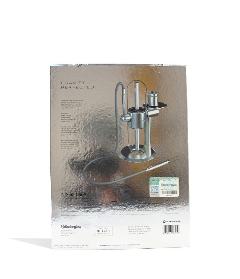 stundenglass polished silver gravity infuser packaging back view