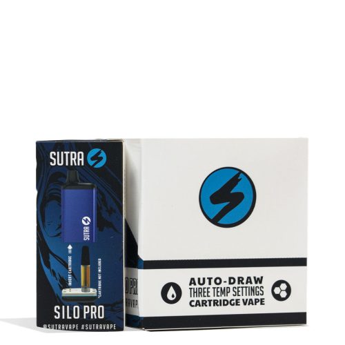 Blue Sutra Silo Pro Cartridge Vaporizer 6pk Packaging Front View on White Background