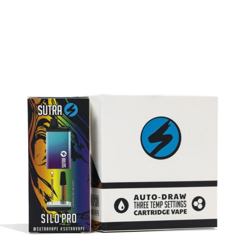 Full Color Sutra Silo Pro Cartridge Vaporizer 6pk Packaging Front View on White Background