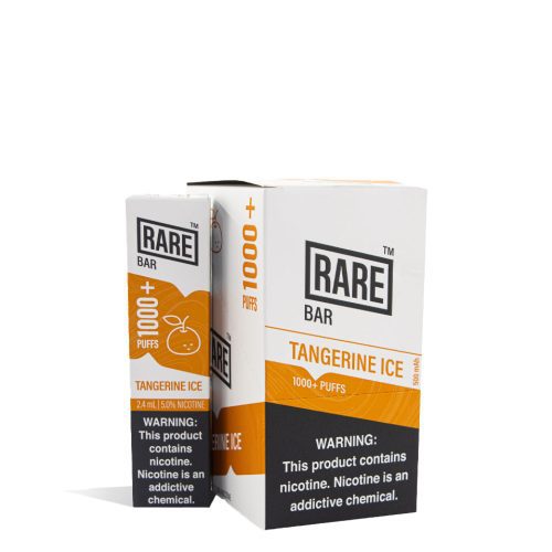 Tangerine Ice Rare Bar Disposable Device 10pk on white studio background