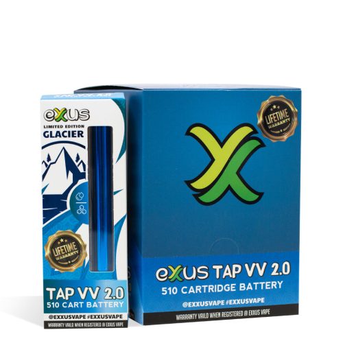 Glacier Exxus Vape Tap VV 2.0 Cartridge Vaporizer 12pk on white background