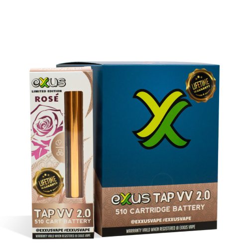 Rose Exxus Vape Tap VV 2.0 Cartridge Vaporizer 12pk on white background