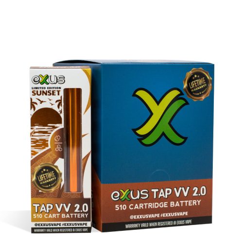 Sunset Exxus Vape Tap VV 2.0 Cartridge Vaporizer 12pk on white background