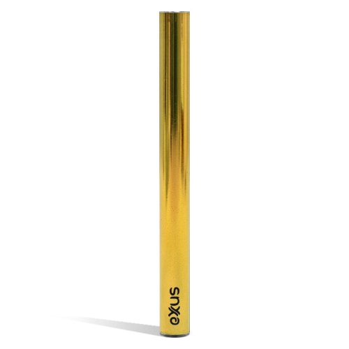 Gold Exxus Vape Tap VV 2.0 Cartridge Vaporizer front view on white background