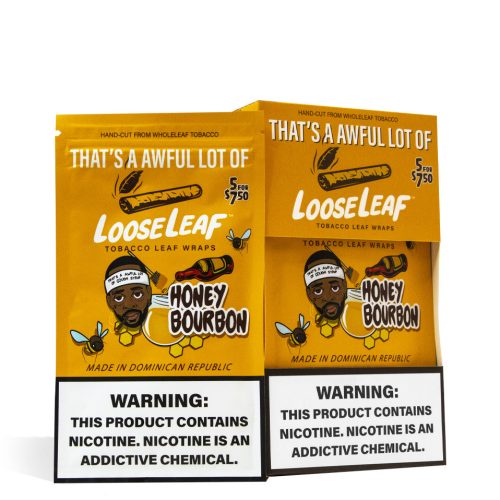 Honey Bourbon Desto Dubb That's A Awful Lot Of Loose Leaf Tobacco Wrap 40pk on white studio background