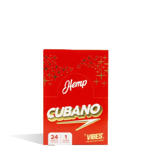 Hemp Vibes Cubano Pre Rolled Cone Display 24k on white studio background